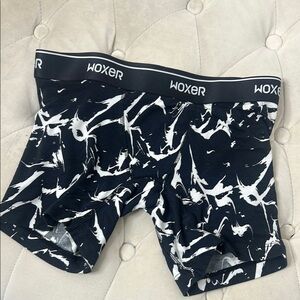 Woxer Black and White Boxer Briefs Modern Design Sz S masc Butch boudoir